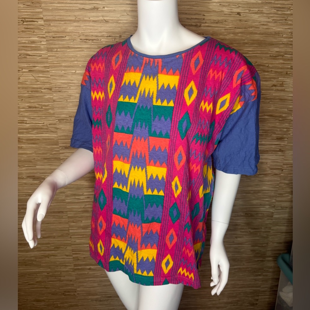 Vintage Short Sleeve Aztec Print T-Shirt